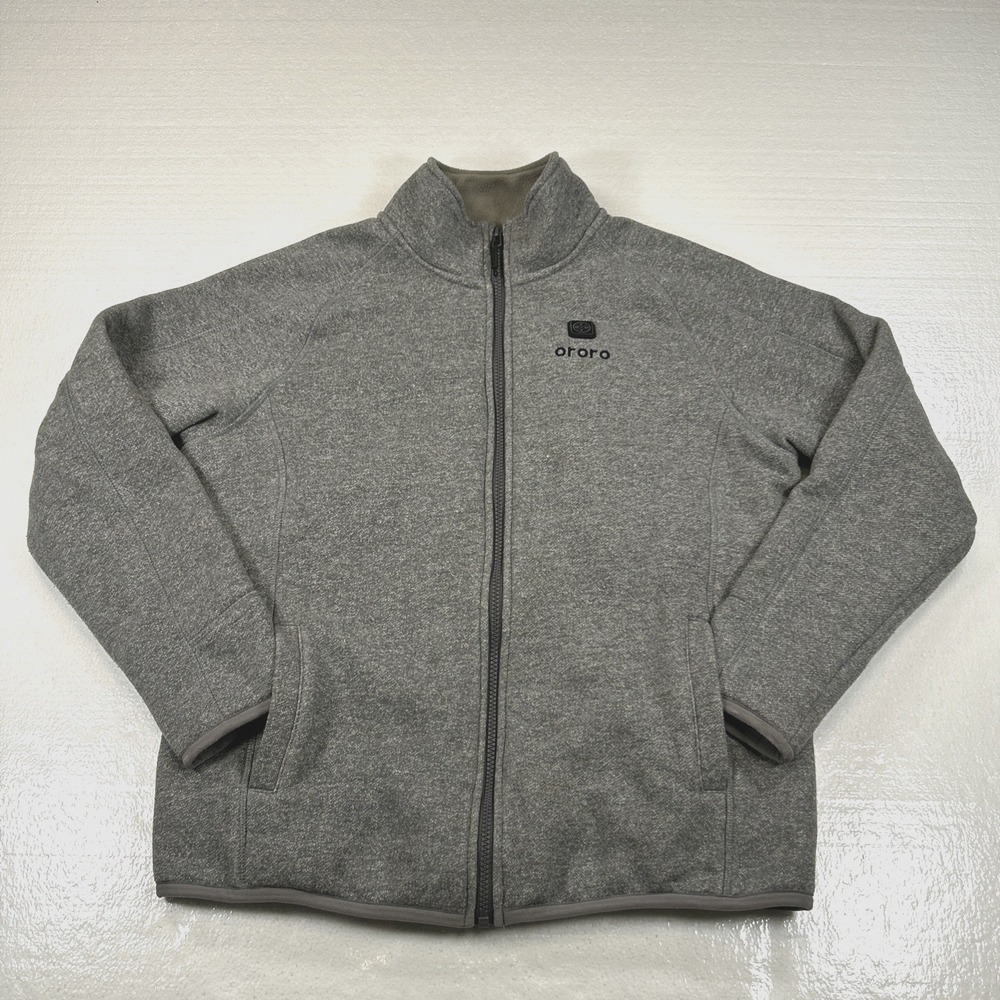 Ororo Jacket Women's Large Gray Heated Full Zip Outdoors Hiking Fleece Coat
